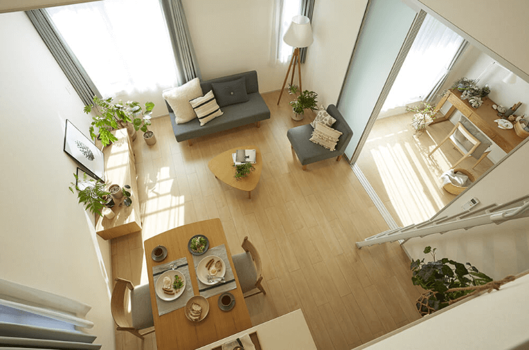 A bright, fully furnished living and dining space